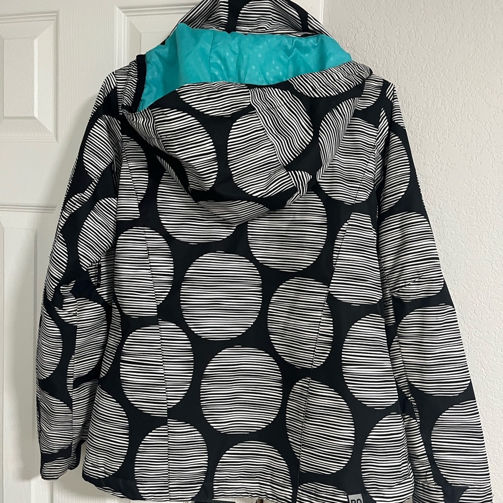 Roxy Monochrome Patterned Jacket With Teal Lining - image 3